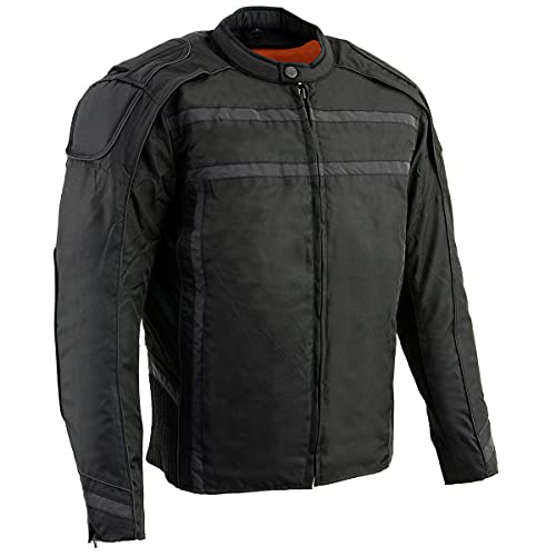 Milwaukee Leather Men's Armored Textile Motorcycle Rider Jacket-Year Round Wear