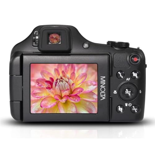 Minolta Pro Shot 20MP Digital Camera – 67x Optical Zoom, Full 1080p HD Video, Optical Image Stabilization, Wi-Fi, 3-inch Articulating LCD Screen