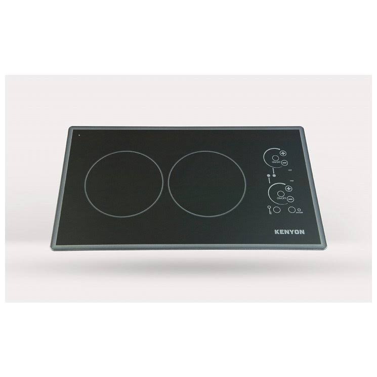 Kenyon B41779 Lite-Touch Q Cortez 2-Burner Trimline Cooktop, Black with Touch Control