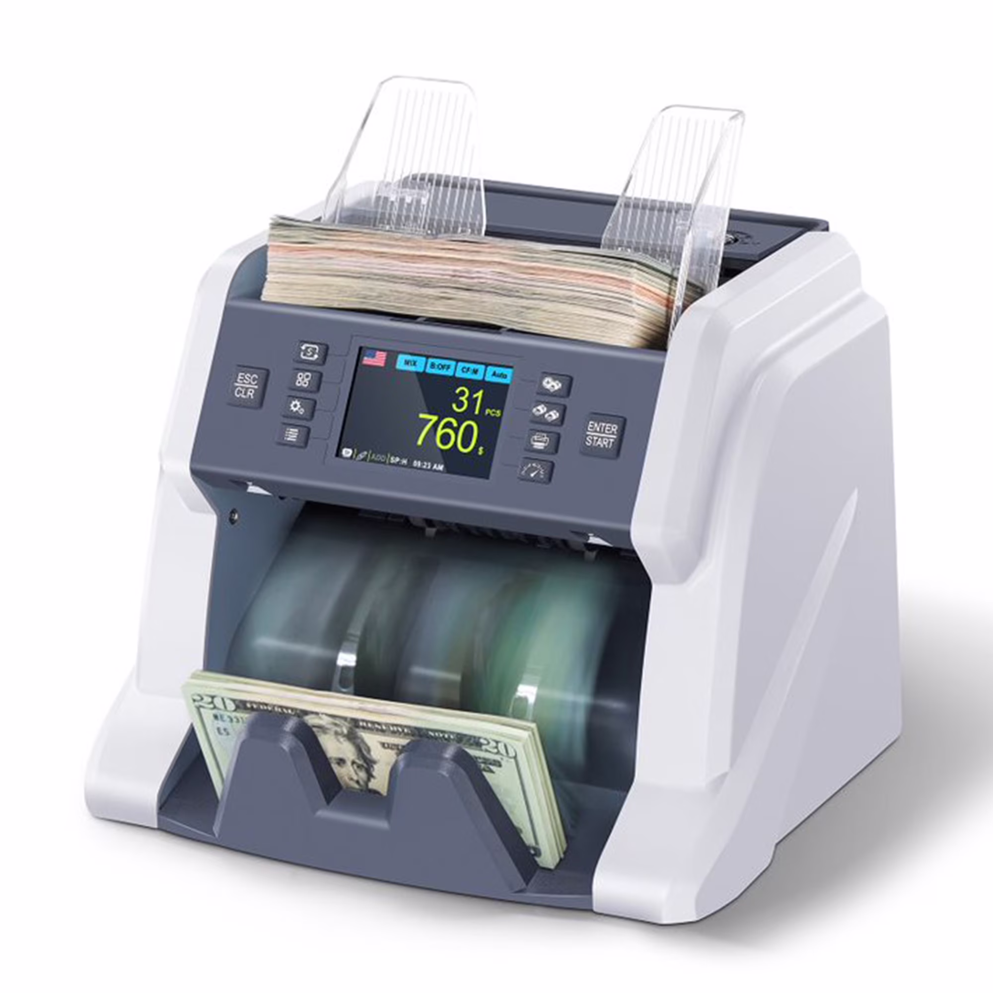 Ribao Technology BC-40 Money Counter Machine Mixed Denomination UV/MG/MT/IR/Cis Counterfeit Detection For Business