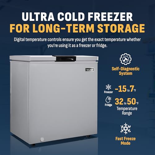 Newair 13.8 cu. ft. Upright Freezer, Fridge Freezer Convertible, Garage Ready Refrigerator, Frost Free Freezer with Door Alarm, Stand up Deep Freezer