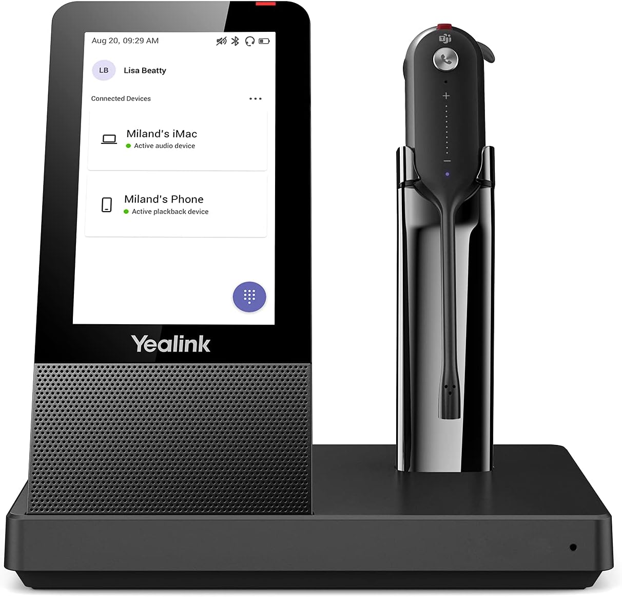 Yealink WH67 Wireless Headset with Microphone for PC Bluetooth Headset for VoIP Phone DECT Headset for Computer Laptop Office IP Phone(for UC