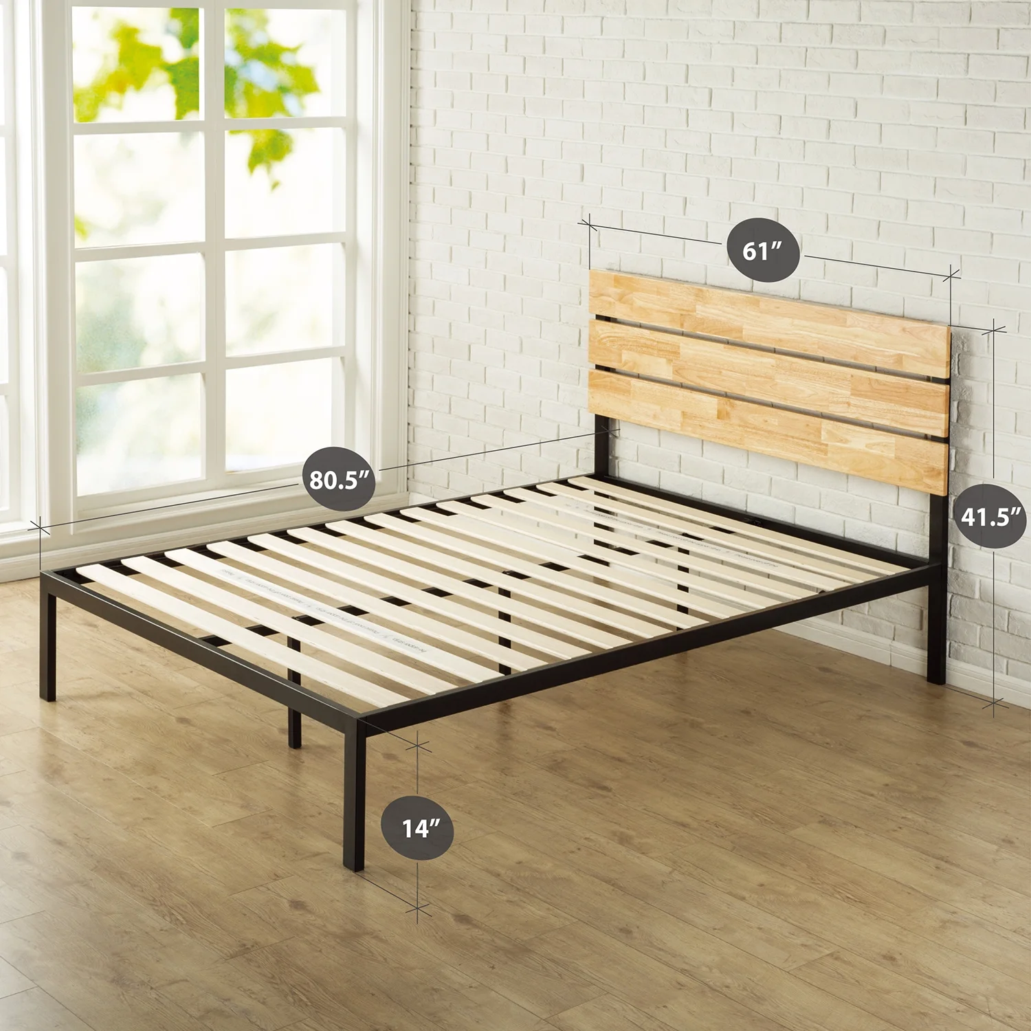 Zinus Paul 42" Metal Platform Bed Frame, Queen
