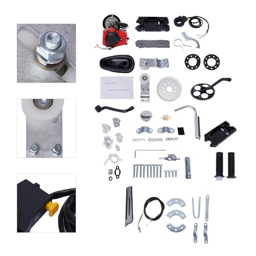 49cc Bicycle Engine Kit Powerful Pull Start 4-Stroke Cycle Motor Kit Compete Gas Kit Motorized Bike Petrol Gas Bicycle Engine Super Fuel-efficient