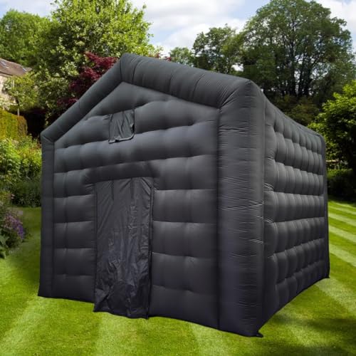 Black Inflatable Cube Wedding Tent Square Gazebo Event Room Big Mobile Portable Night Club Party Pavilion for Backyard/Outdoor Events(15ftx15ft)