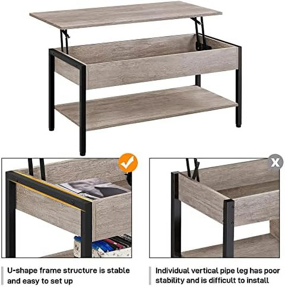 xrboomlife Lift Top Coffee Table Set of 3 for Living Room  Lift Up Center Table w/Hidden  Compartments  Coffee Table and X Shape End Table Sets