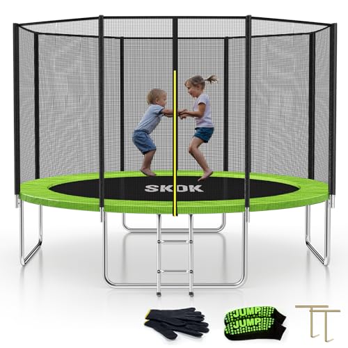 SKOK Trampoline 8FT 10FT 12FT 14FT 15FT Trampolines with Enclosure Net