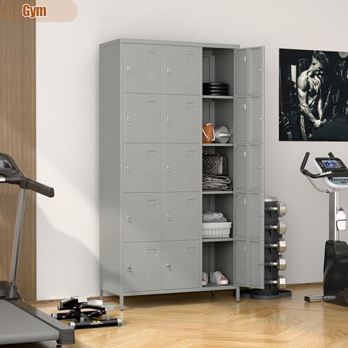 6 Door Metal Storage Locker 18 Hooks,Metal Locker for Employees with Lock for School Garage Office Gym Bedroom,Assembly Required