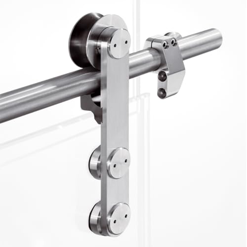 6.6FT Stainless Steel Shower Glass Sliding Barn Door Hardware Rail Kit (S01-200CM)