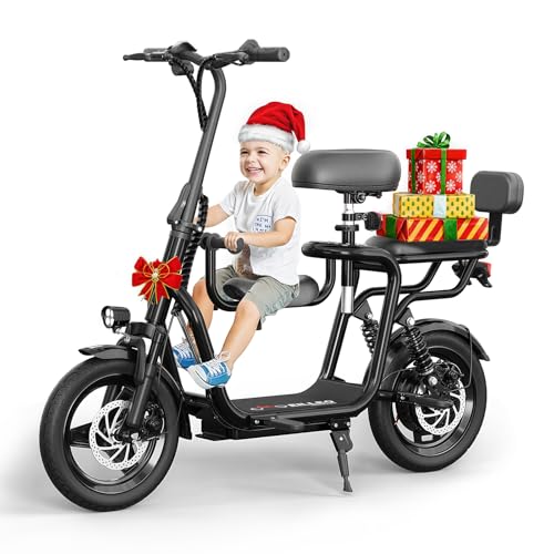 Adult Electric Scooter with Seat, Electric Scooters for Adults with 500W Peak Power Motor, 17.4mph & 20 Mile Range