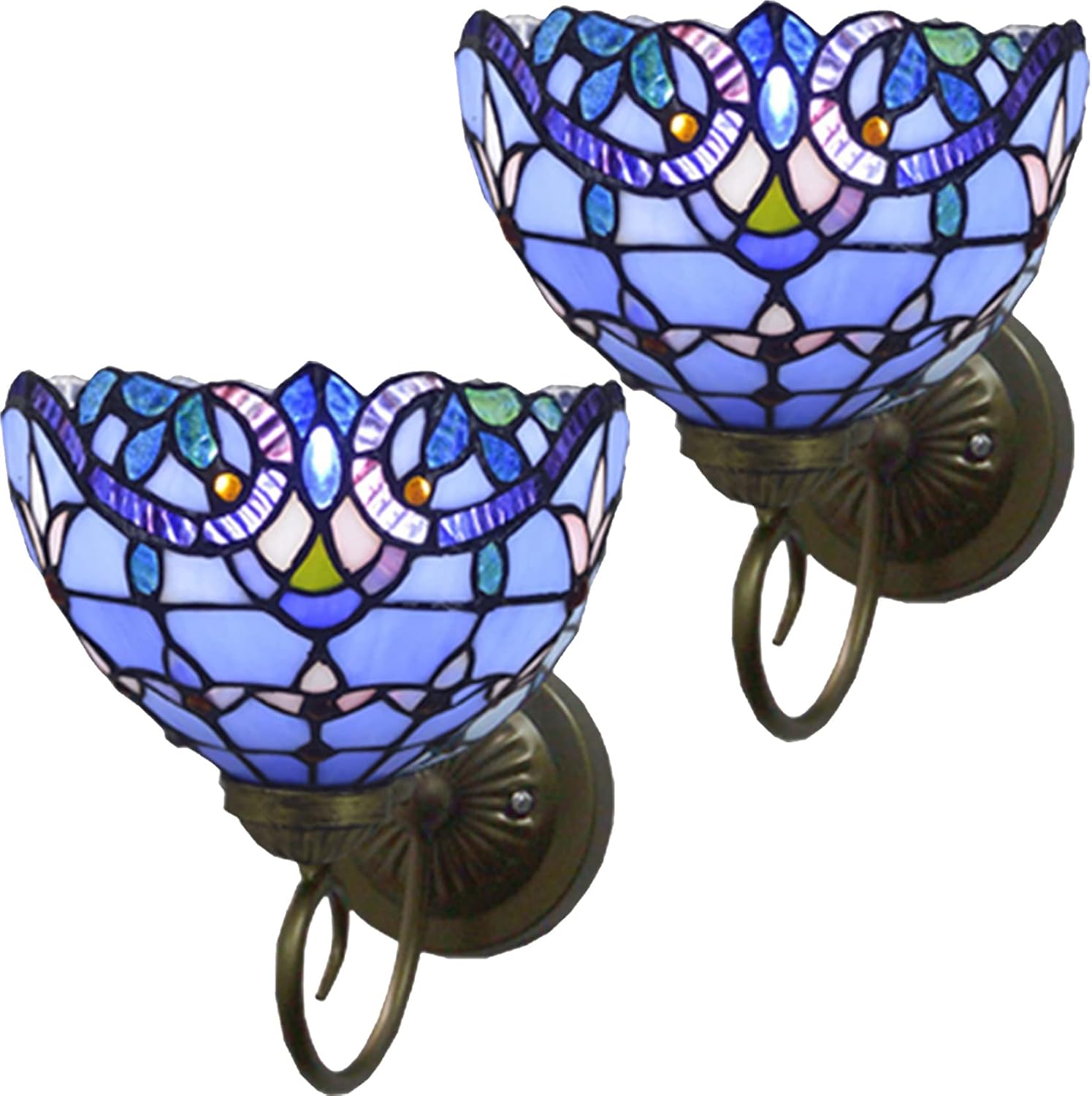 Tiffany Wall Lamp Sconce Light Fixtures Set of Two, Wall Amout Lamp