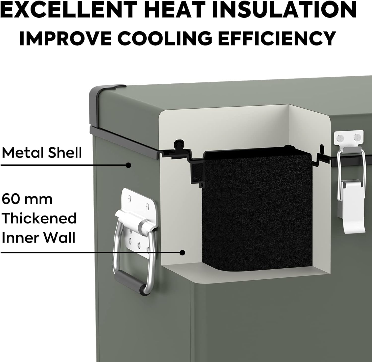 ICECO VL45 Portable Refrigerator with SECOP Compressor, 45 Liters Platinum Compact Refrigerator, DC 12/24V, AC 110-240V, 0℉ to 50℉