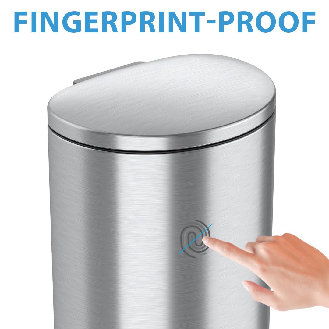 iTouchless SoftStep 8 Gallon Kitchen Step Trash Can with Odor Filter u0026 Removable Inner Bucket, Stainless Steel, 30 LITER Sem