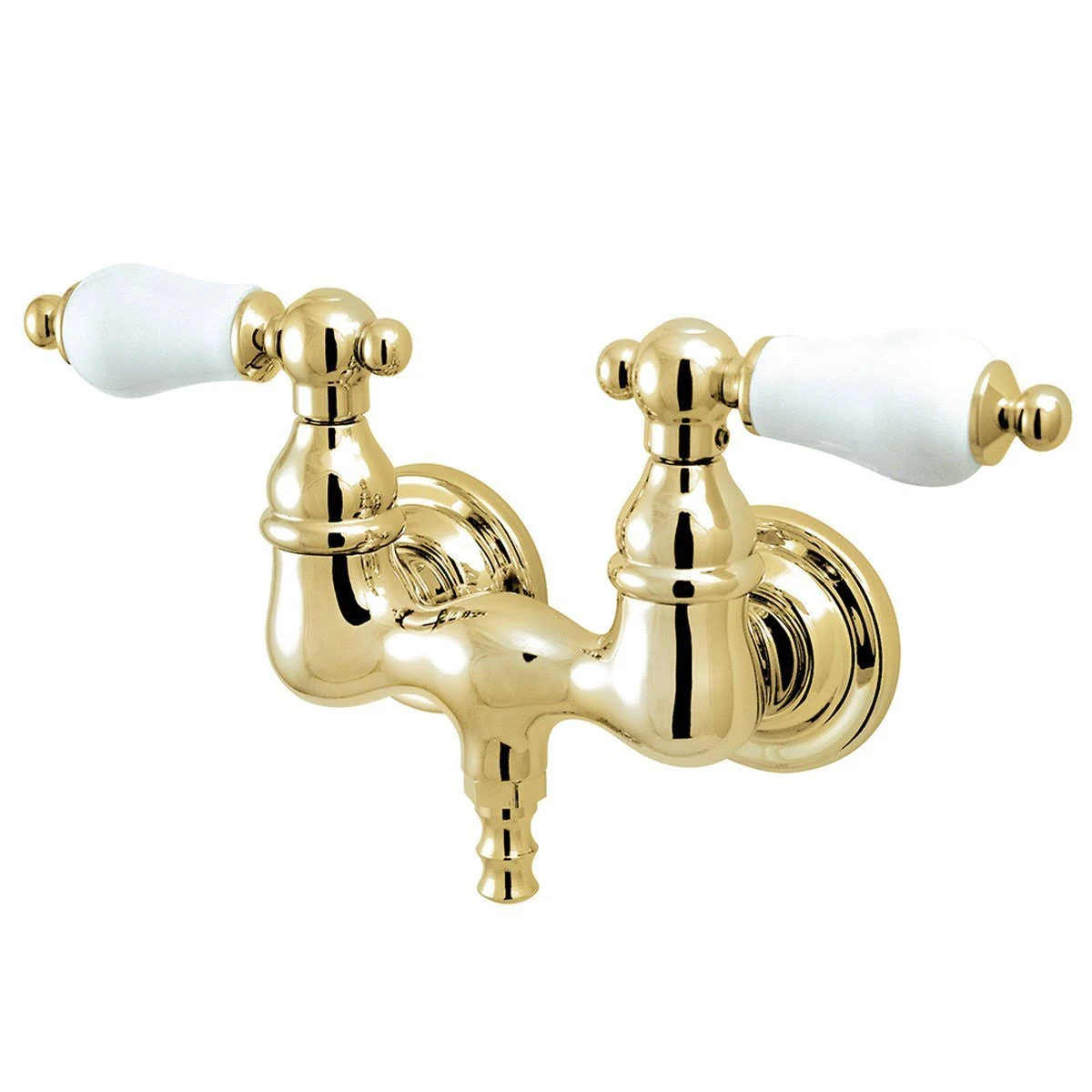 Kingston Brass Vintage 3-3/8x22 Wall Mount Clawfoot Tub Filler - Satin Nickel CC35T8