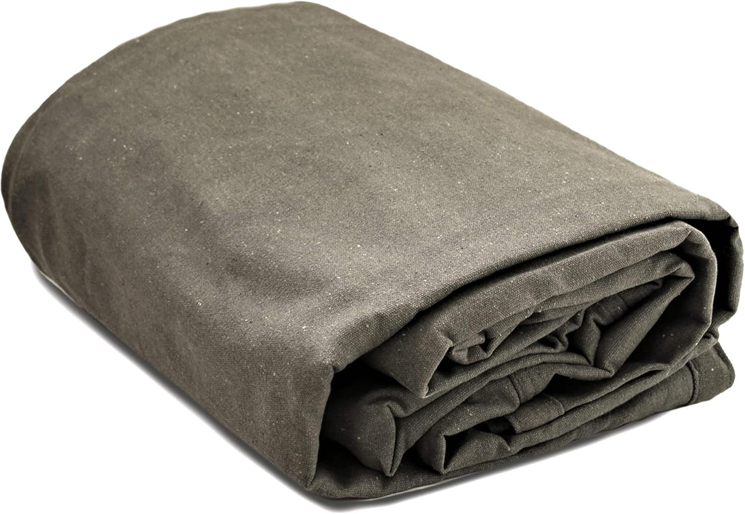 WHITEDUCK Canvas Tarp 18 oz. Heavy Duty Waterproof UV Resistant, Rustproof Grommets, Industrial & Commercial Use Cloth Tarp (Cut Size: 8'x12'