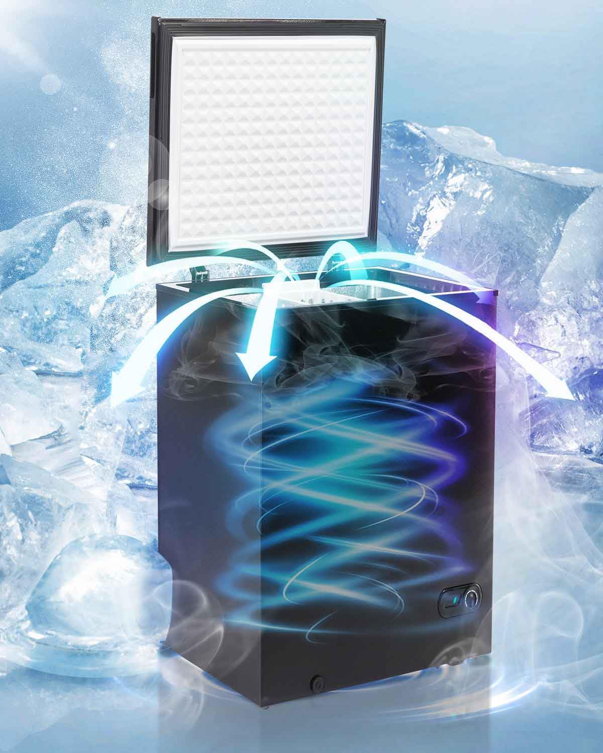 10.0 Cu.Ft Chest Freezer,Deep Freezer with Removable Basket,Compact Freezer with Top Open Door, Adjustable Temperature