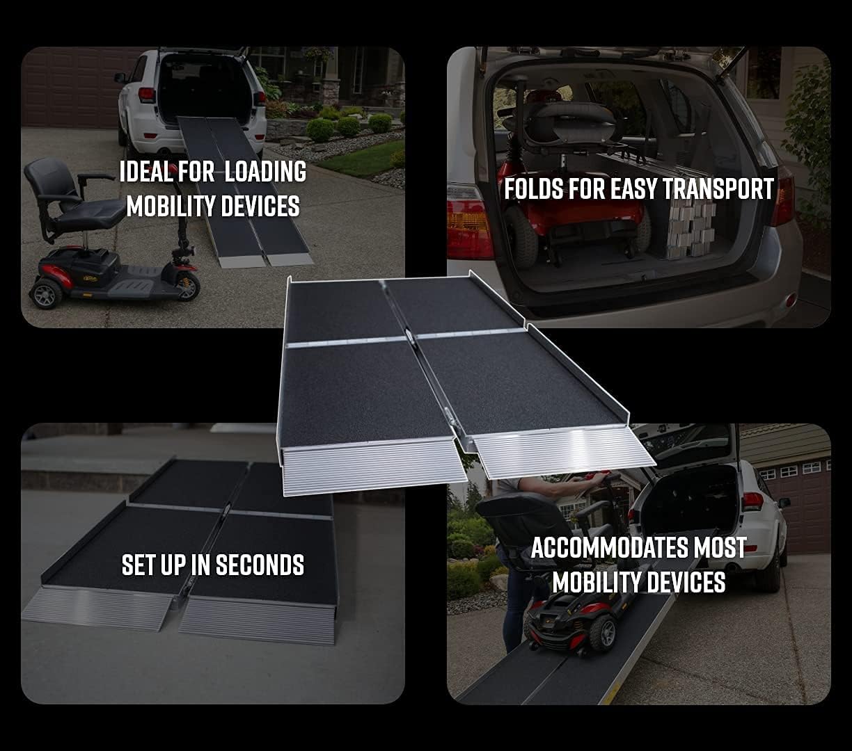 EZ-Access Suitcase Trifold Portable Ramp with an Applied Slip-Resistant Surface, 10 Foot
