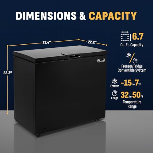 Newair 13.8 cu. ft. Upright Freezer, Fridge Freezer Convertible, Garage Ready Refrigerator, Frost Free Freezer with Door Alarm, Stand up Deep Freezer