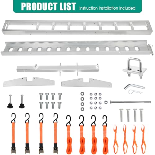 Motorcycle Hitch Carrier 400LBS, Lightweight Robust Aluminum Dirt Bike Hitch Carrier with 4.5' Longer Ramp, Tie-Down Straps and Hitch Tightener