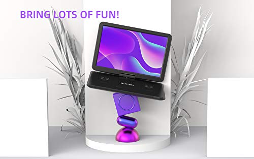 17.5" Portable DVD Player with 15.6" Large HD Screen, 6 Hours Rechargeable Battery, Support USB/SD Card/Sync TV and Multiple Disc Formats