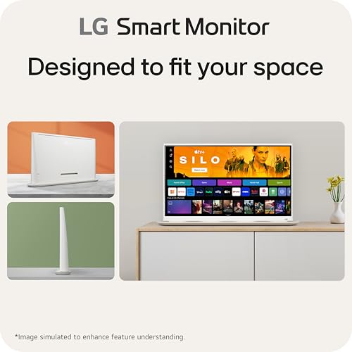 LG 32SR70U-W 32-Inch 4K UHD Smart Monitor with IPS Display webOS 23 USB Type-C Speakers x2 HDR 10 AirPlay 2 Screen Share Bluetooth Remote - White