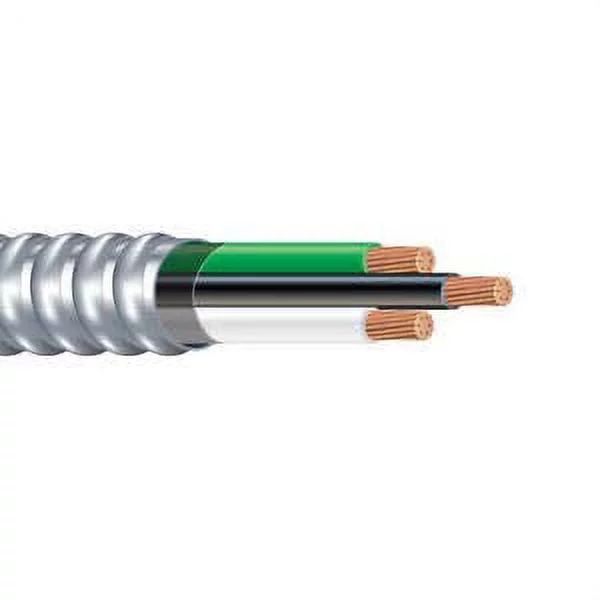 metal clad (mc) cable with ground, aluminum ed, stranded copper conductor (50ft cut)