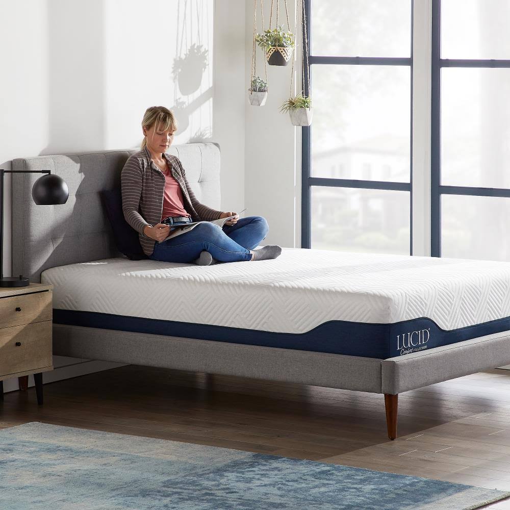 Lucid Comfort Collection Gel and Aloe Vera 12-in Twin Hybrid Mattress in White | LUCC12TT38GH