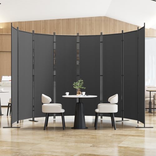 Helios&Hestia 8-Panel 6 ft Tall Indoor Folding Room Divider, Portable Privacy Screen, Freestanding Partition Separator