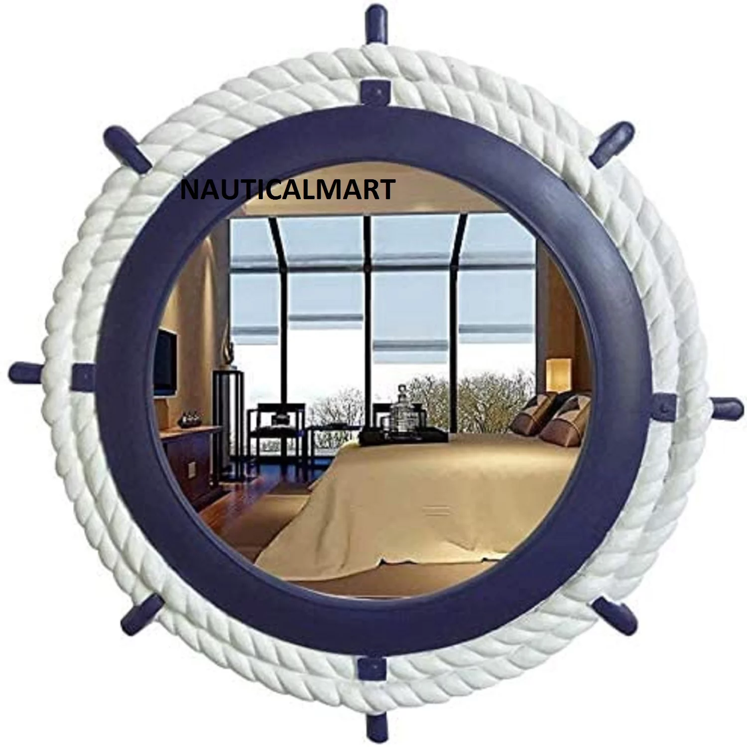 25.2 inch nautical port hole wall mirror
