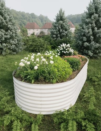 10x4x1.5ft Raised Garden Bed,Galvanized Raised Planter Boxes Outdoor with Easy Assembly, Large Garden Bed for Vegetables, Fruits, Flower