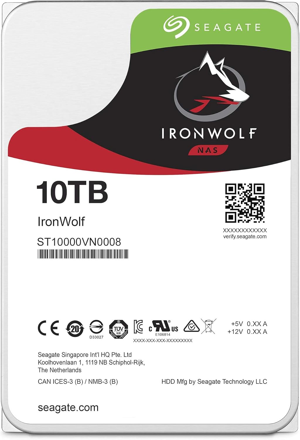 Seagate IronWolf 10TB NAS Internal Hard Drive HDD – CMR 3.5 Inch SATA 6Gb/s 7200 RPM 256MB Cache for RAID Network Attached Storage