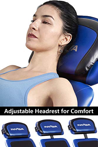 INNOVA HEALTH AND FITNESS ITM4800 Advanced Heat and Massage Inversion Table,Black/ Blue / Gray