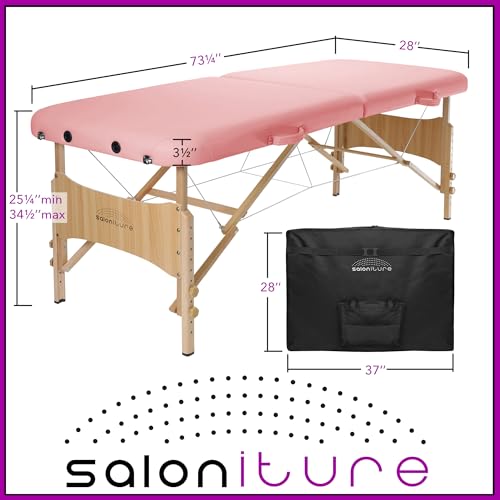Saloniture Basic Portable Folding Massage Table - Black