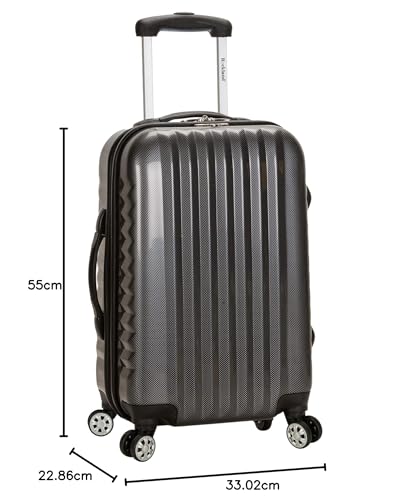 Rockland Melbourne Hardside Expandable Luggage with Spinner Wheels, 2TONENAVY, 2 Piece (20/28)