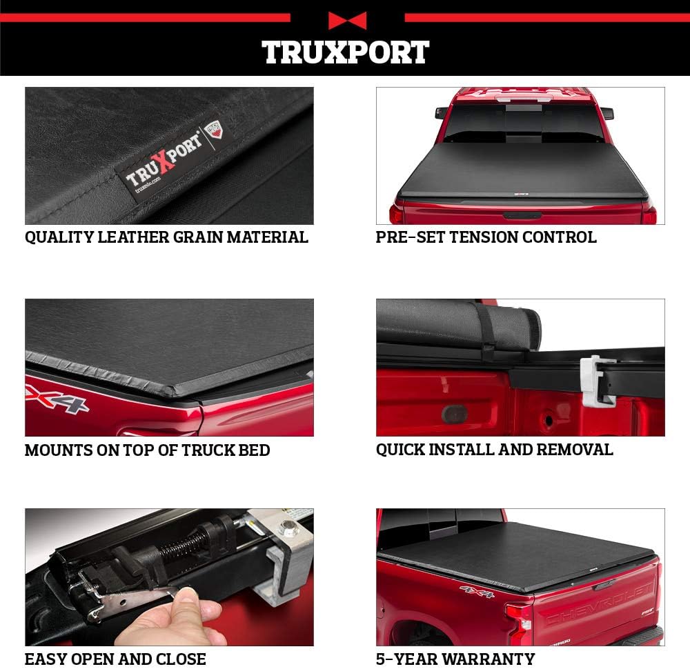 TruXedo TruXport Soft Roll Up Truck Bed Tonneau Cover | 231001 | Fits 2019 - 2022 Ford Ranger 5' 1" Bed (61")