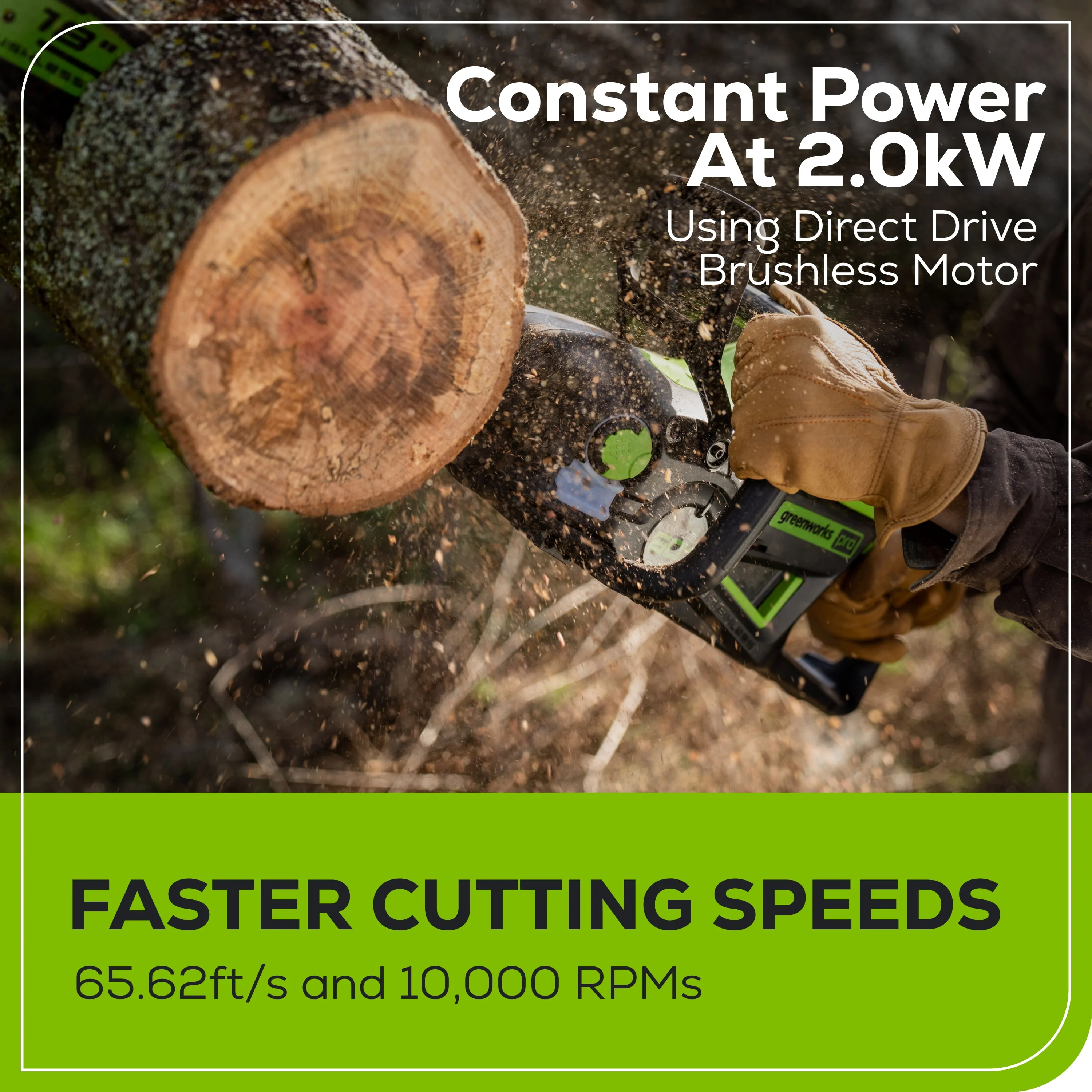 Greenworks 60V 18 Battery Powered Cordless Chainsaw, Tool Only 2019302T
