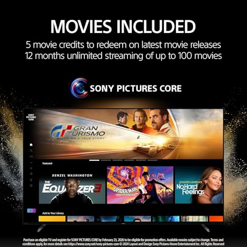 Sony 65-Inch BRAVIA 7 4K HDR Mini LED QLED Smart Google TV with Dolby Vision, PS5 Exclusive Features, HDMI 2.1