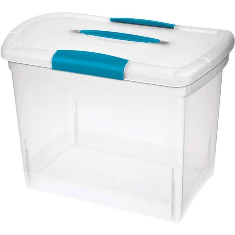 Sterilite Large Nesting ShowOffs Portable Clear File Box with Latches (12 Pack)