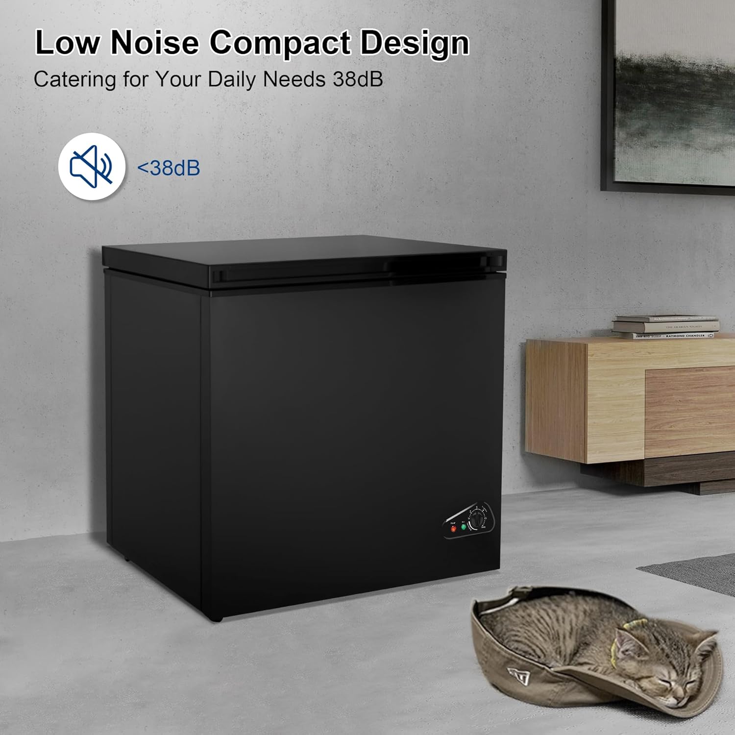 7.0 Cubic Feet Chest Freezer, Deep Freezer with Removable Basket, 7 Adjustable Thermostat, Easy Defrost Drain