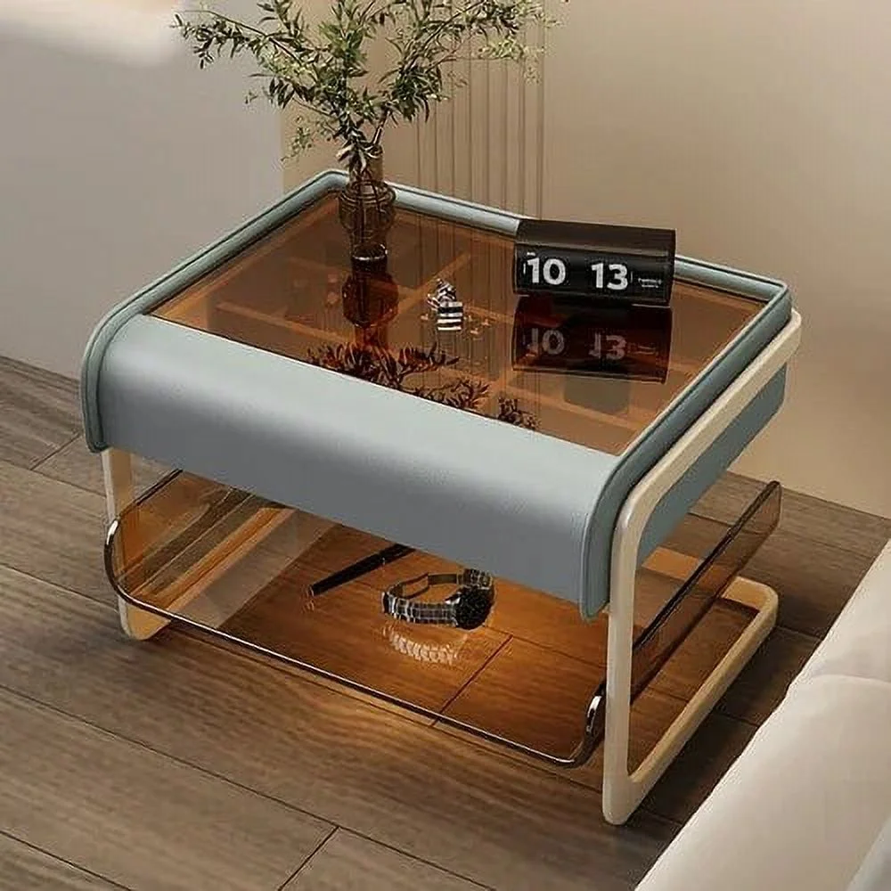 Smart Bedside Table Modern Simple Bedroom Luxury Nightstands Multifunctional Acrylic Wireless Charging Home  Furniture WKNS