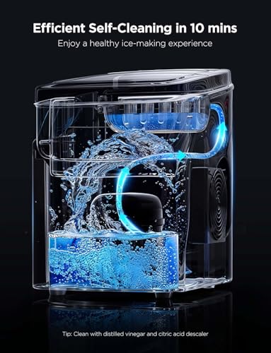 GoveeLife Smart Ice Maker Countertop, Portable Ice Machine with Voice Control, 9 Ice Cubes in 6 Minutes 3 Sizes, 26lbs/24Hrs