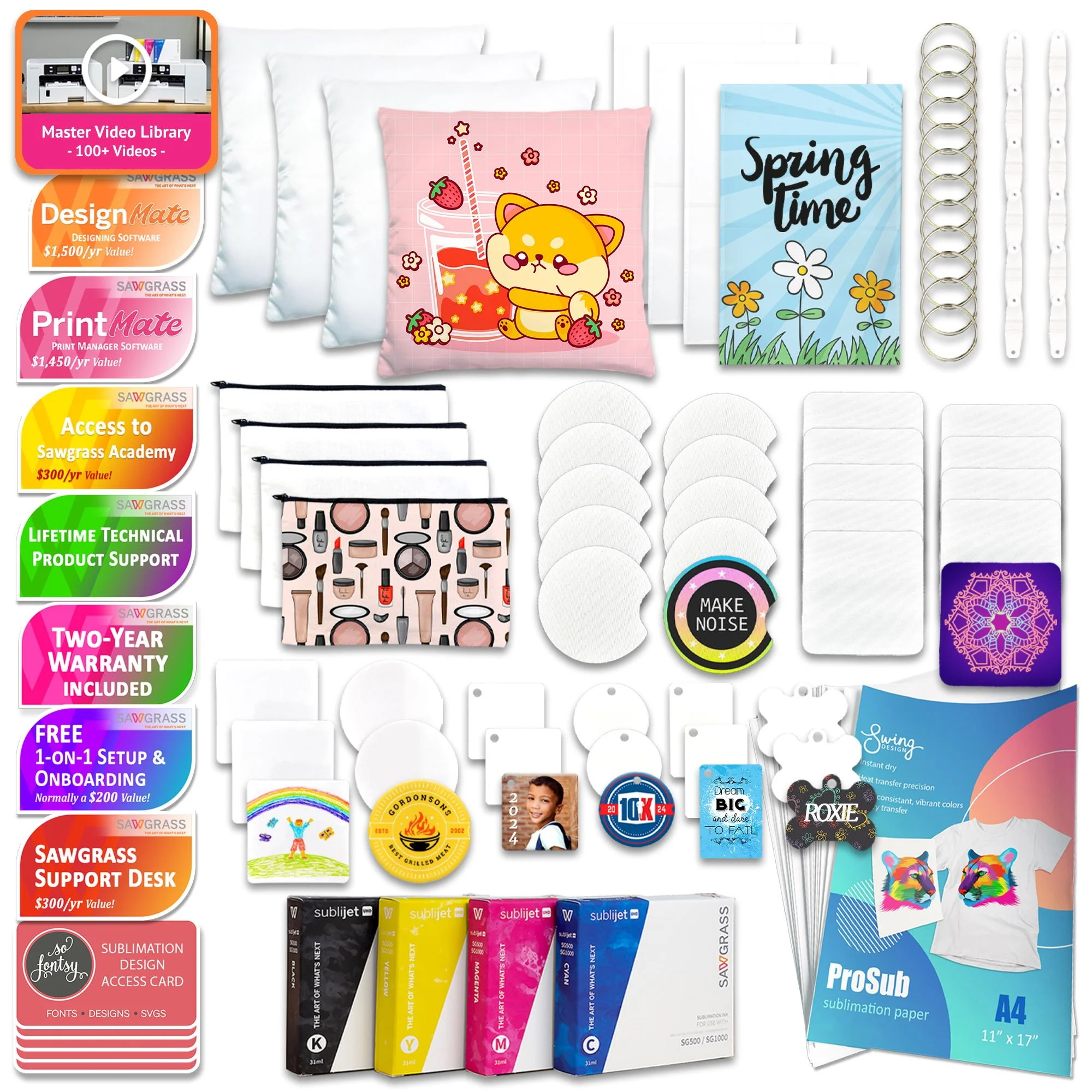 Sawgrass UHD Virtuoso SG1000 Sublimation Printer with Deluxe Stater Bundle - Curated Treasures Market