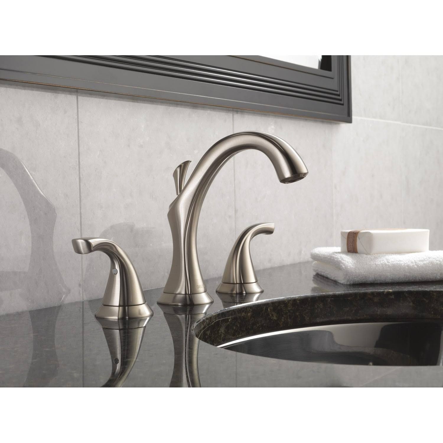 Delta 3592LF-SS Addison Two Handle Widespread Bathroom Faucet Stainless