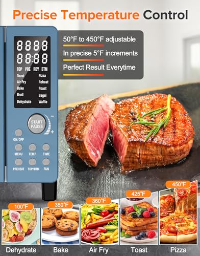 Nuwave Bravo Pro Smart 21QT Toaster Oven Air Fryer Combo, Convection Oven Countertop, 10 functions all in 1, with even & quick crisp technology