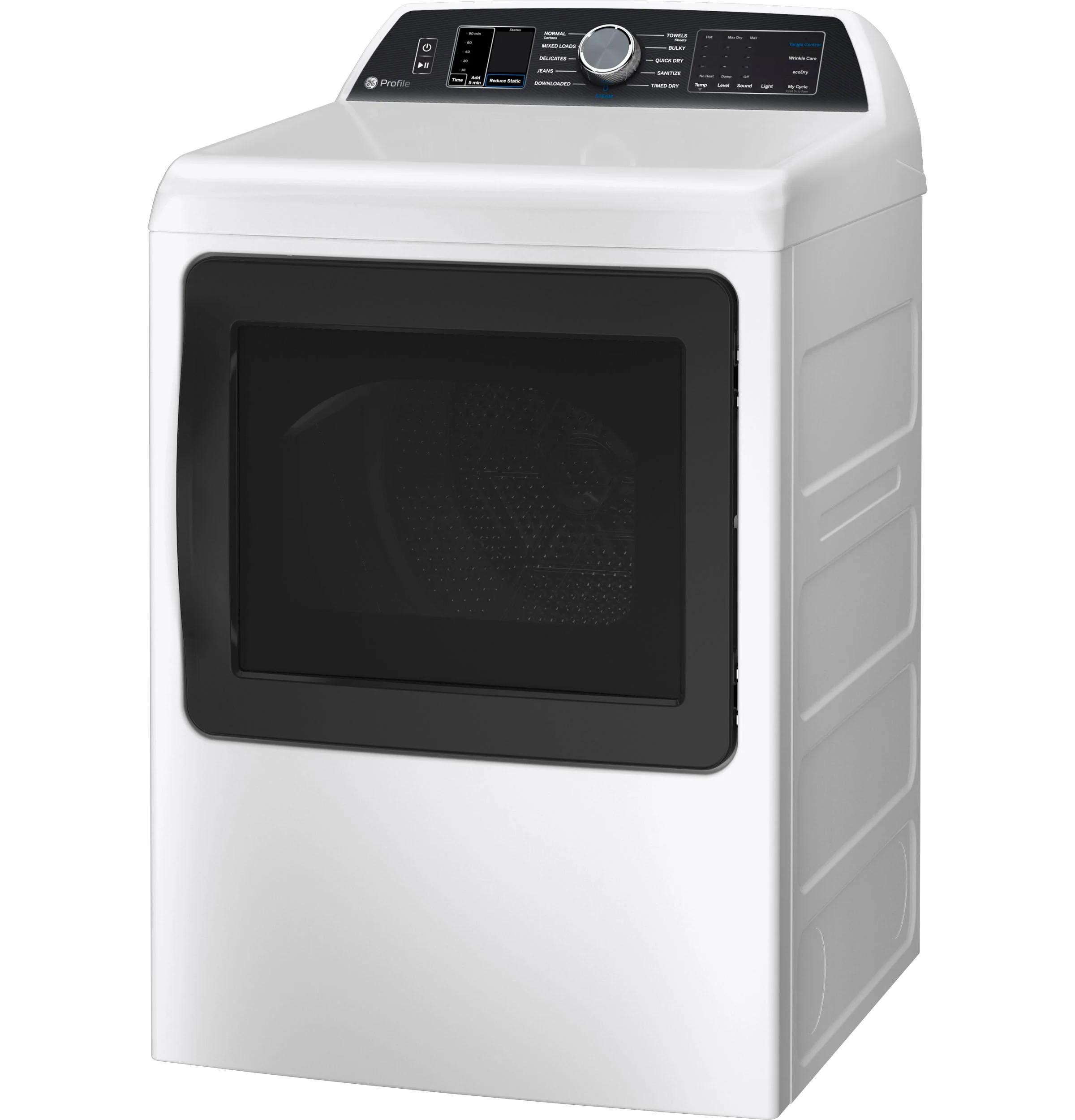 GE Profile™ 7.4 cu. ft. Capacity Smart aluminized alloy drum Electric Dryer with Sanitize Cycle and Sensor Dry