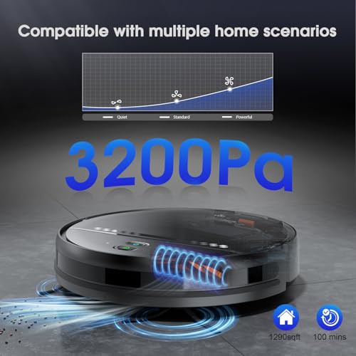 Robot Vacuum and Mop, 2-in-1 Robotic Vacuums Cleaner with Smart Max Strong Suction, WiFi/App/Alexa Voice Control, Obstacle Avoidance, for Pet Hair