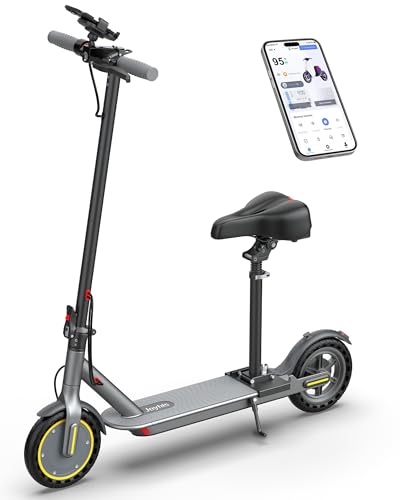 Electric Scooter with Seat, Adults Electric Scooter, Up to 16 Mph, 8.5'' Tire, 350W Motor, E-Scooter with Double Braking Systems for Adults and Teens