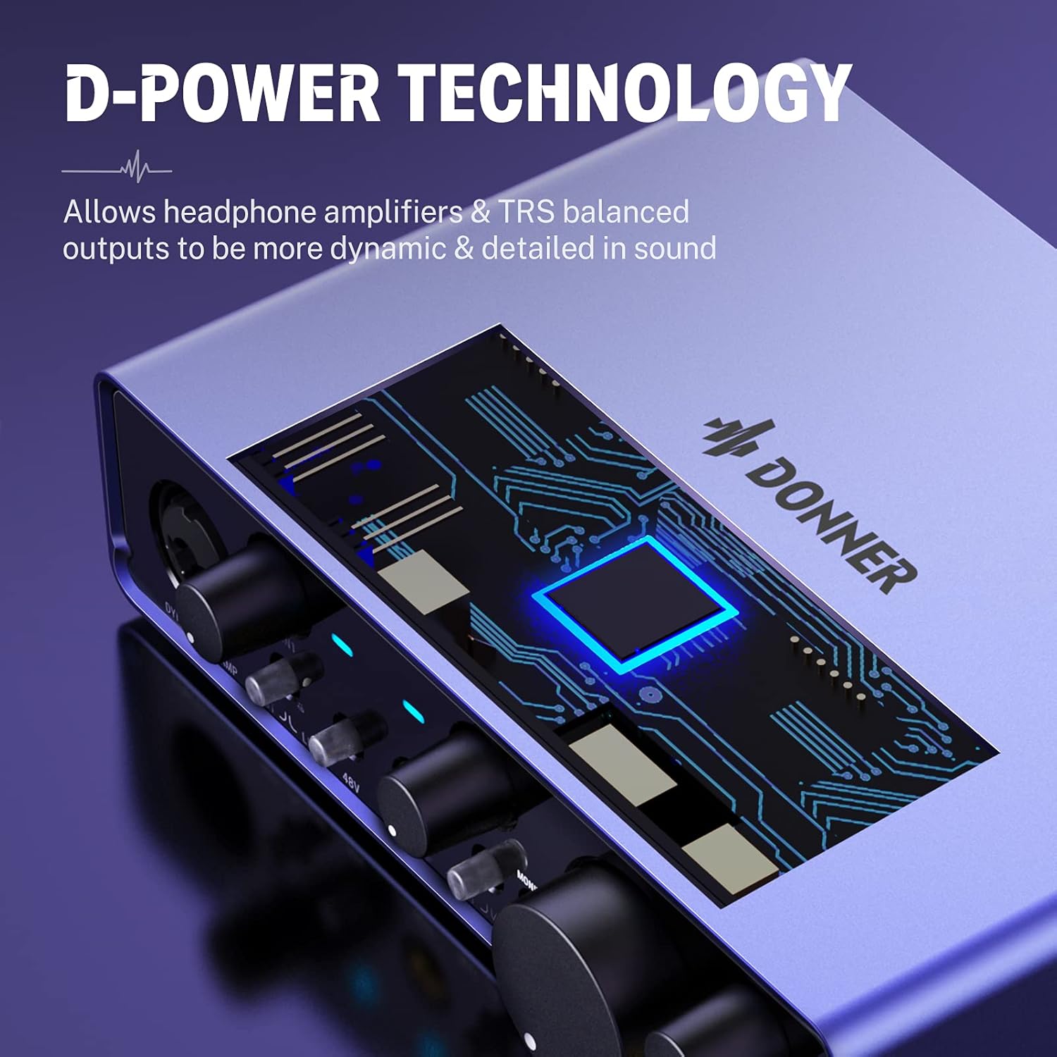 Audio Interface Donner Livejack Lite 2 In 2 Out, USB Audio Interfaces, 24-bit/192 kHz Sound Card with Headphone Amplifier