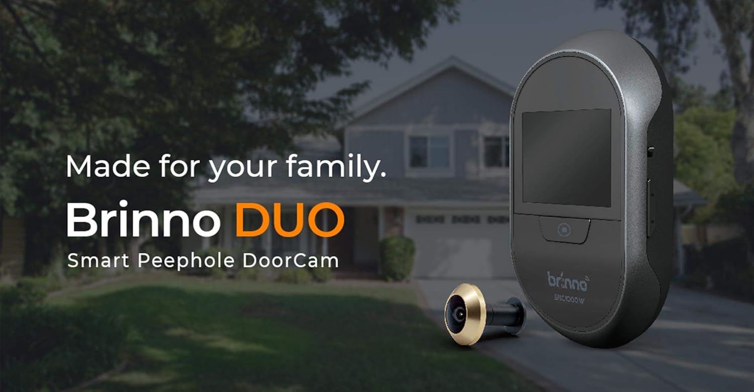Brinno Duo Front Door Peephole Camera SHC1000W - Smart Home Security System with Mobile and Live Feed - Dual Image Storage with Data Privacy