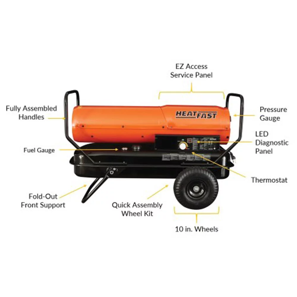 HeatFast HF215K 215,000 BTU Forced Air Kerosene Heater With Thermostat